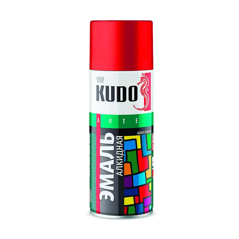 Эмаль аэрозольная Kudo KU-10088 RAL 6018 универсальная салатовая (0,52 л)