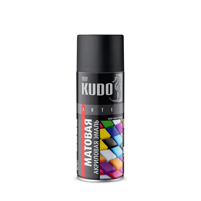 Эмаль акриловая Kudo KU-A9005M чёрная матовая (0,52 л)