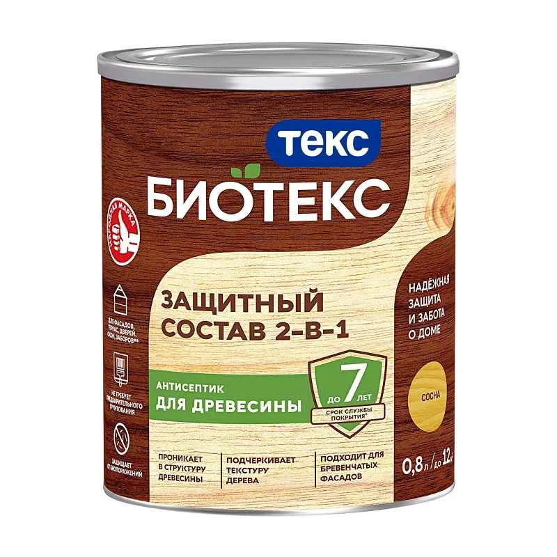 Антисептик Текс Bioteks состав 2в1 сосна (0,8 л)