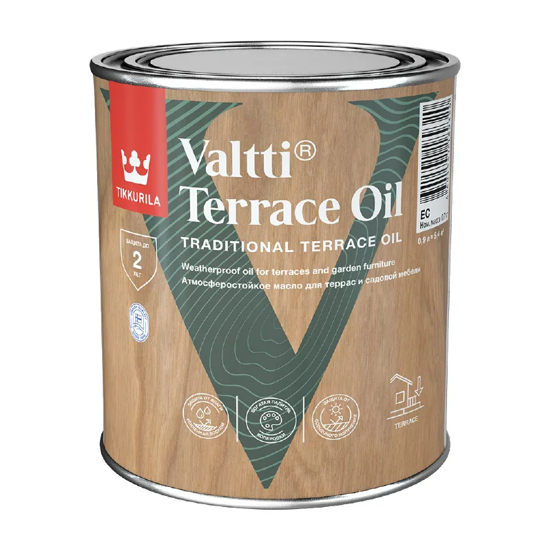 Масло для террас Tikkurila/Tikkivala Valtti Terrace Oil EC (0,9 л)