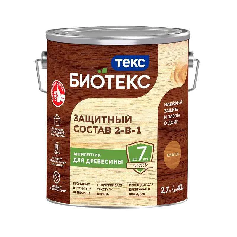 Антисептик Текс Bioteks состав 2в1 махагон (2,7 л)