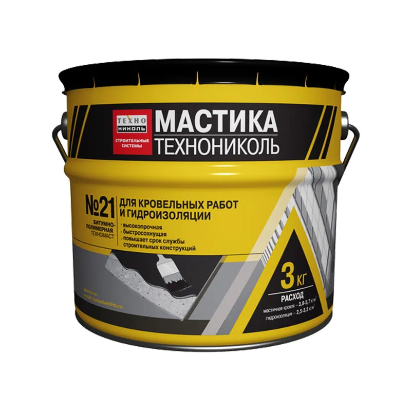 Мастика БПХ кровельная битумно-полимерная Технониколь №21 (Техномаст), 3 кг