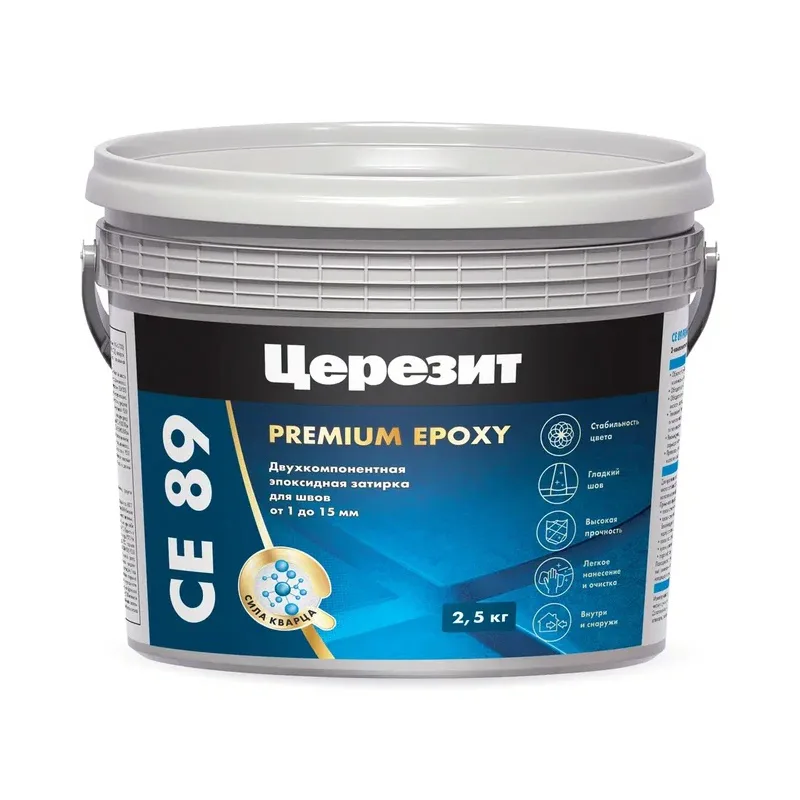 Затирка эпоксидная Церезит CE 89 белый кристалл 801, 2,5 кг