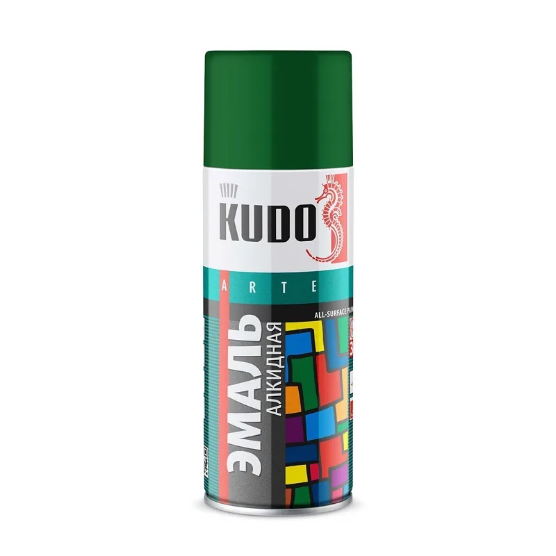 Эмаль аэрозольная Kudo KU-1008 RAL 6011 универсальная фисташковая (0,52 л)