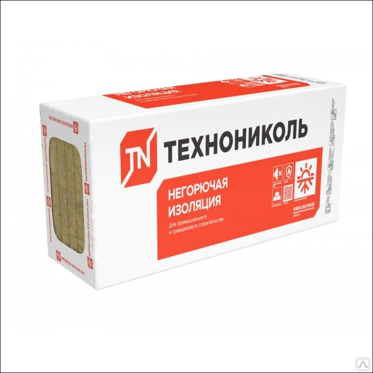 Утеплитель ТехноНиколь Техновент Стандарт,плотность 80 (50*600*1200)4,32м2/0,216м3/6