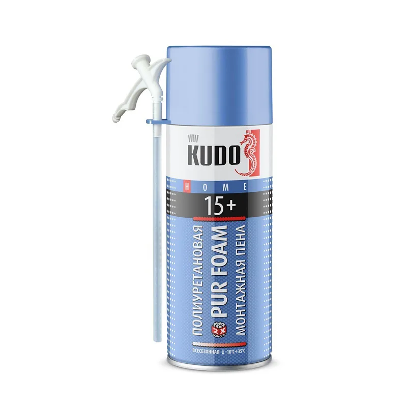 Пена полиуретановая монтажная Kudo Home 15+ бытовая всесезонная (0,52 л)