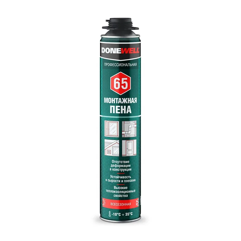 Пена полиуретановая монтажная Donewell 65, всесезонная (1 л)