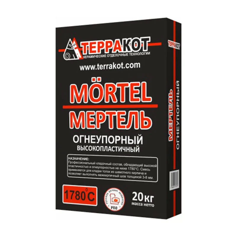 Смесь кладочная Терракот Мертель, огнеупорная, 20 кг