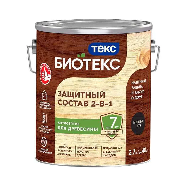 Антисептик Текс Bioteks состав 2в1 мореный дуб (2,7 л)